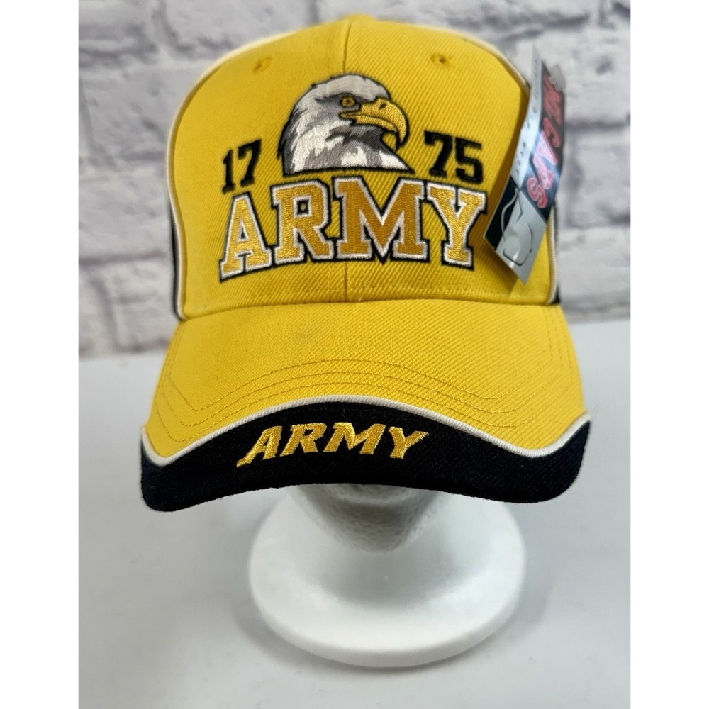 *BRAND NEW* Vintage Army 1775 College Football Hat 90s Y2K Black Yellow Tags